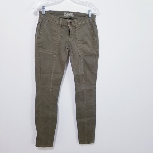 Lucky Brand Square Pocket Olive Skinny Ankle Pants - Picture 1 of 7